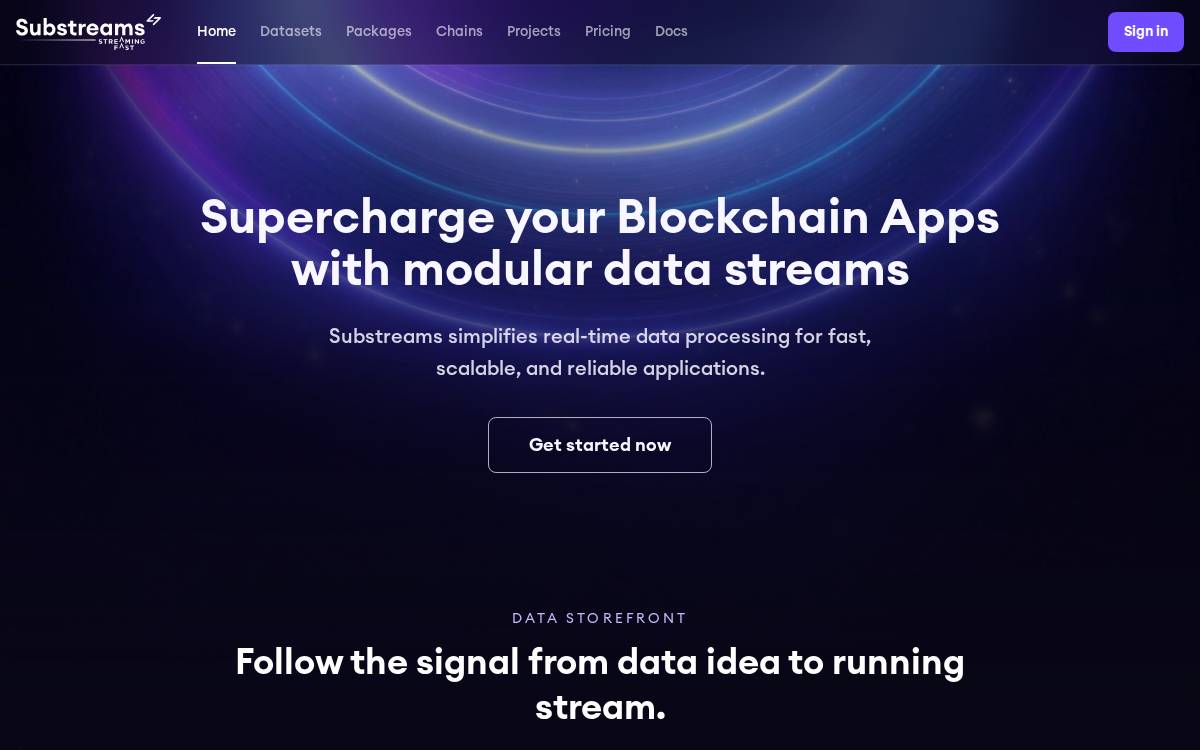 Substreams website preview