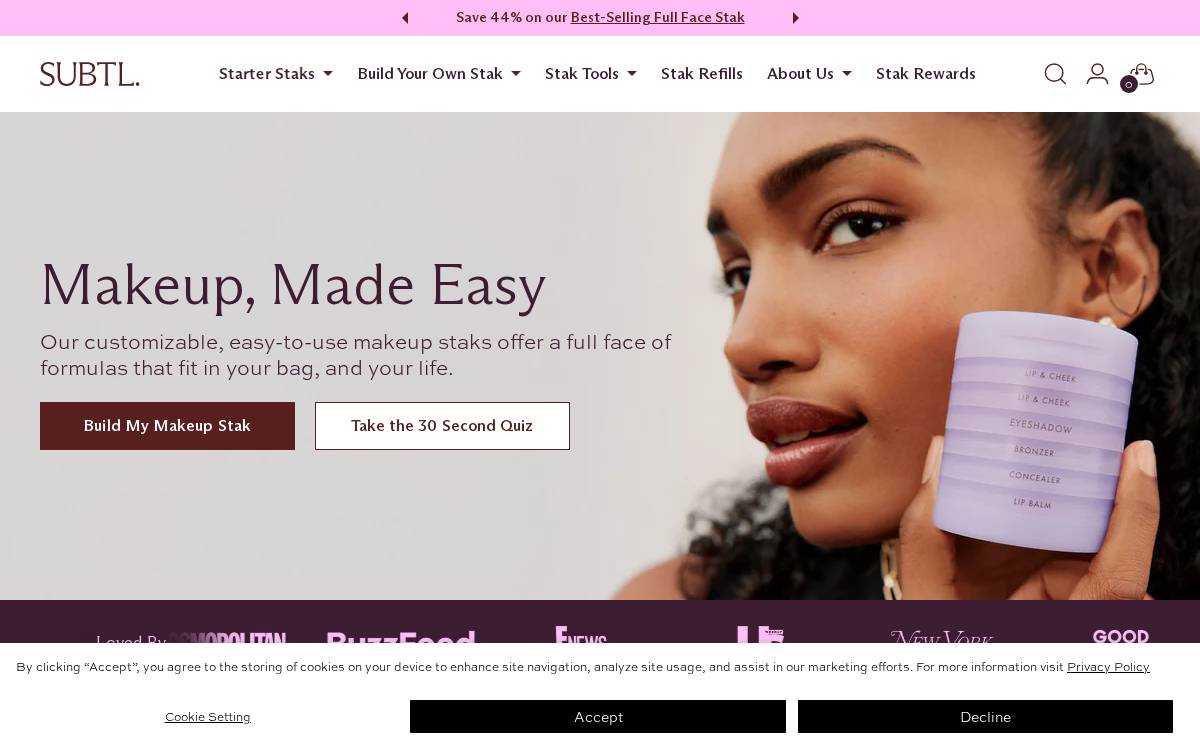 Subtl Beauty website preview