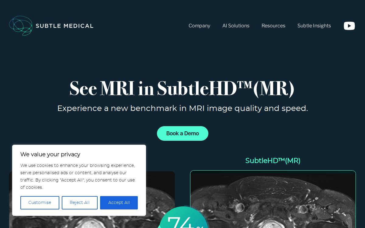 Subtle Medical website preview