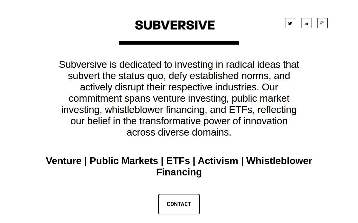 Subversive website preview