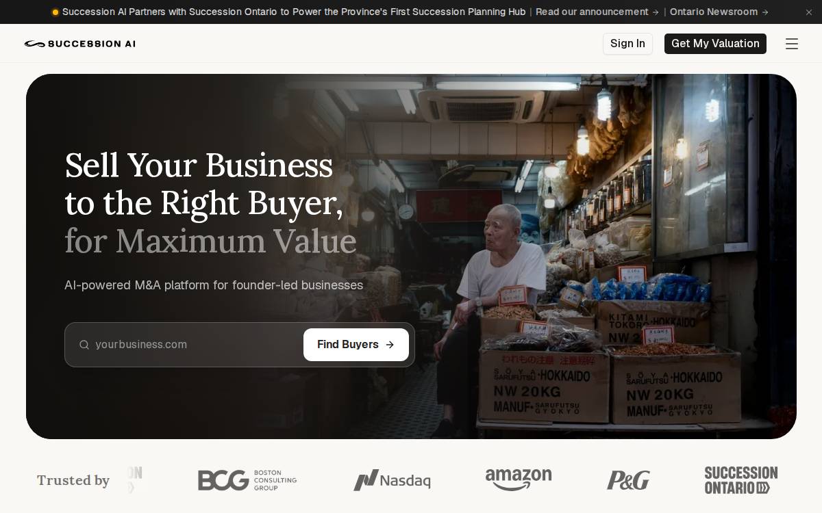 Succession Ai website preview