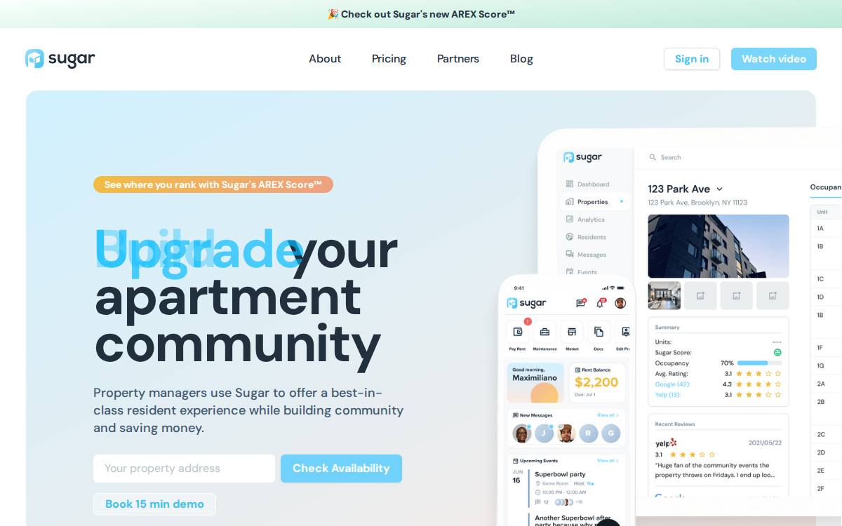 Sugar website preview