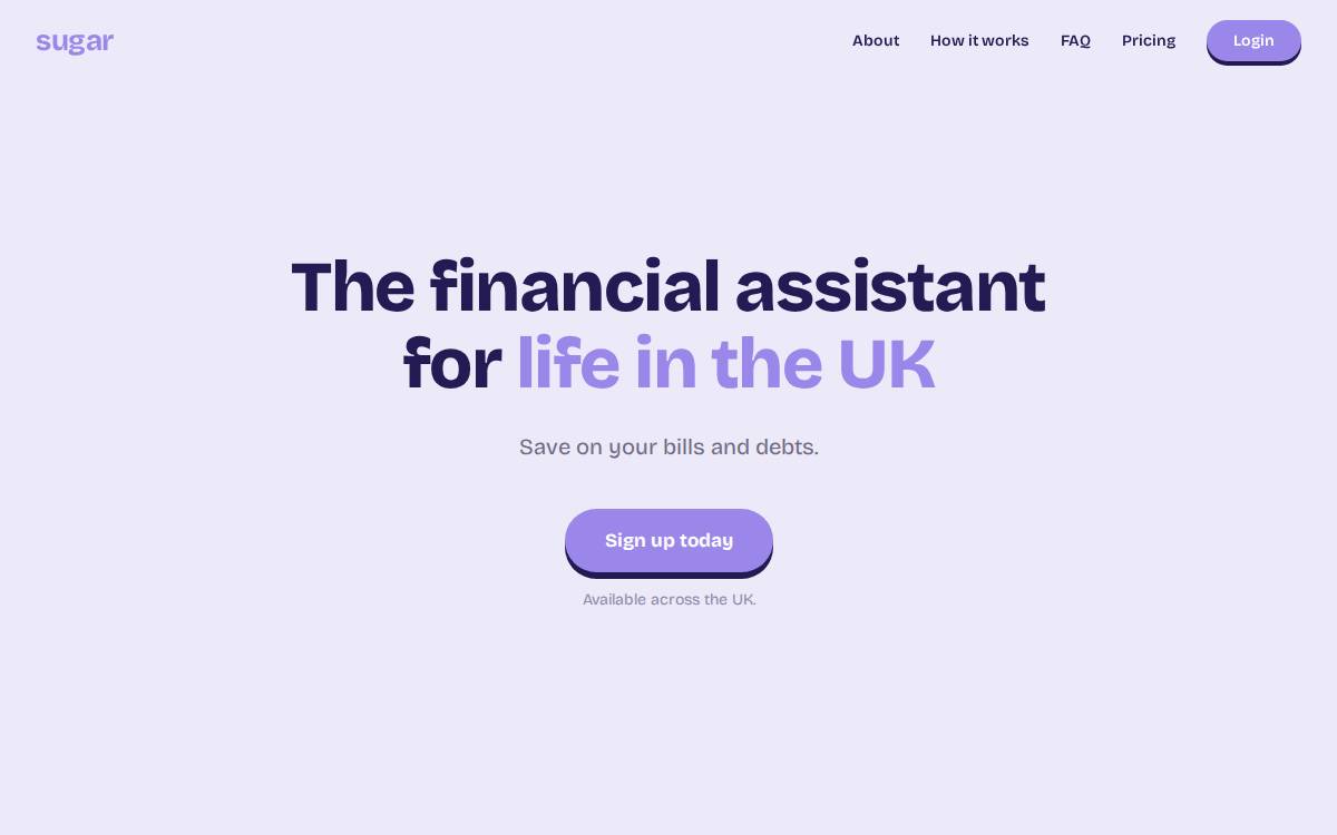 Sugarwallet website preview