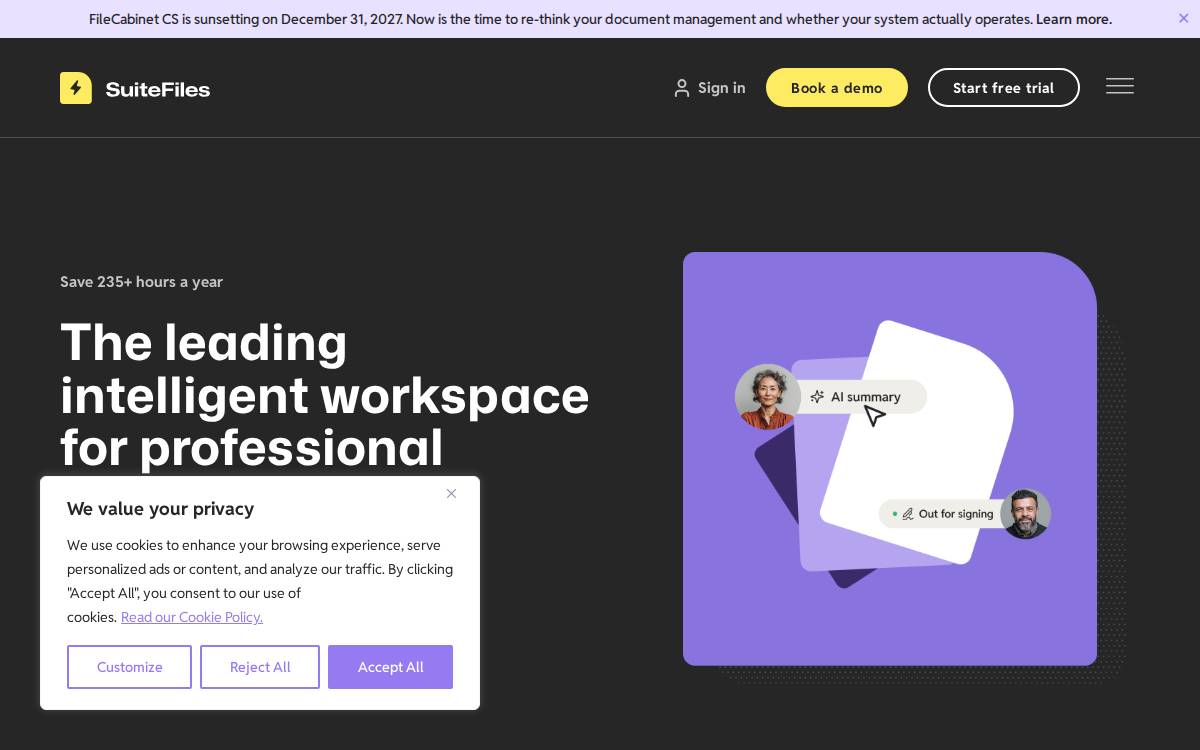 SuiteFiles website preview
