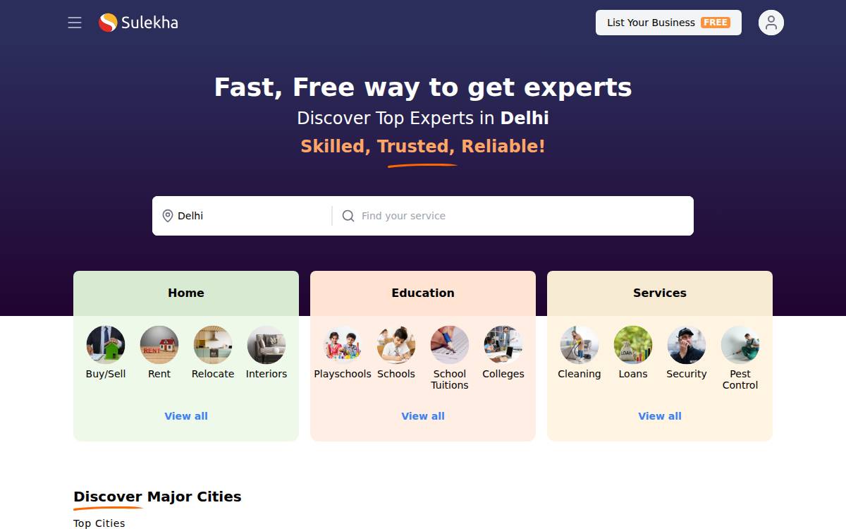 Sulekha website preview