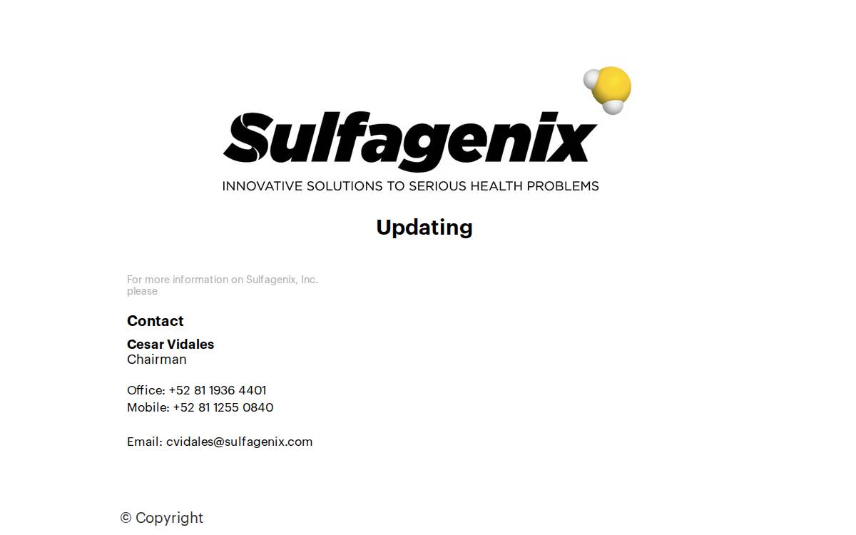 Sulfagenix website preview