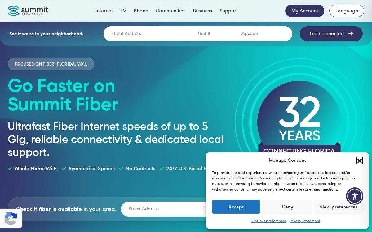 Summit Broadband website preview