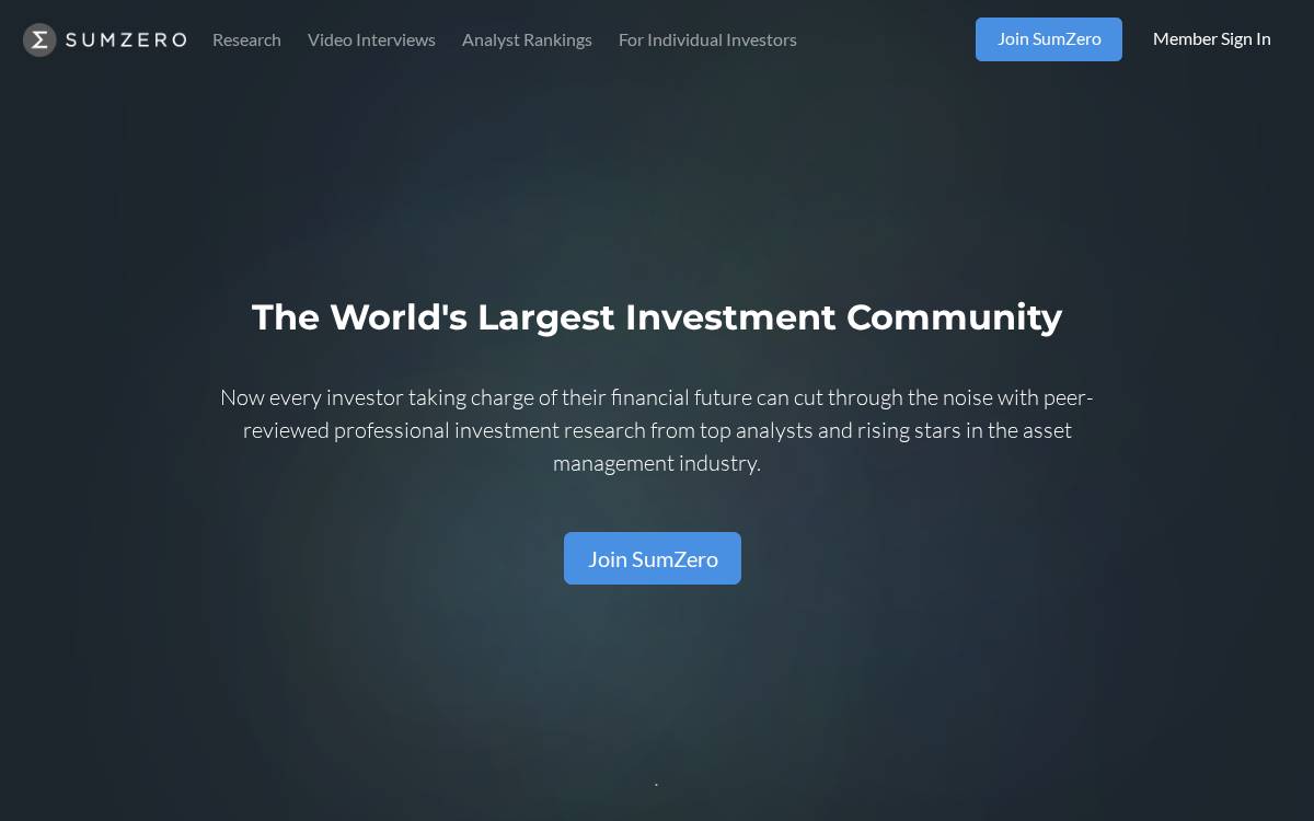 SumZero website preview