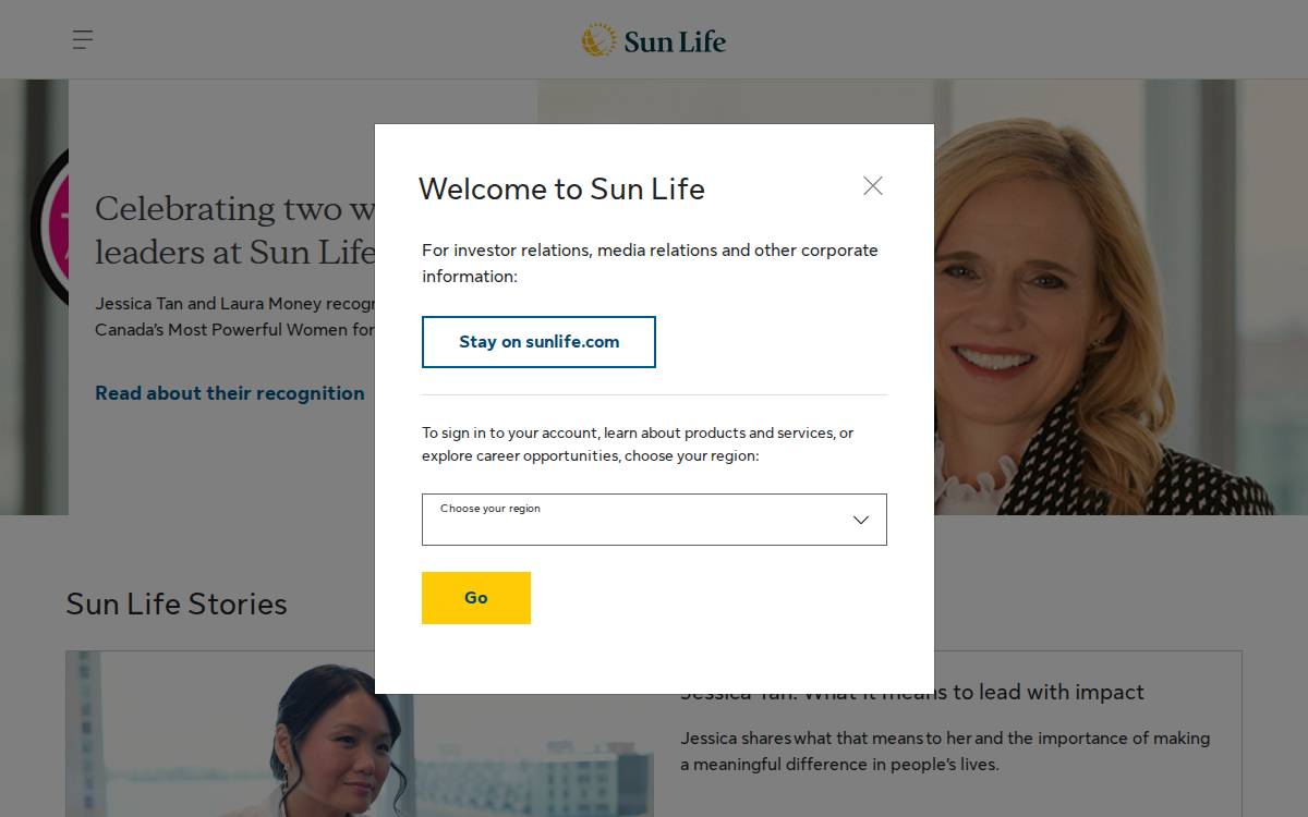 Sun Life Financial website preview