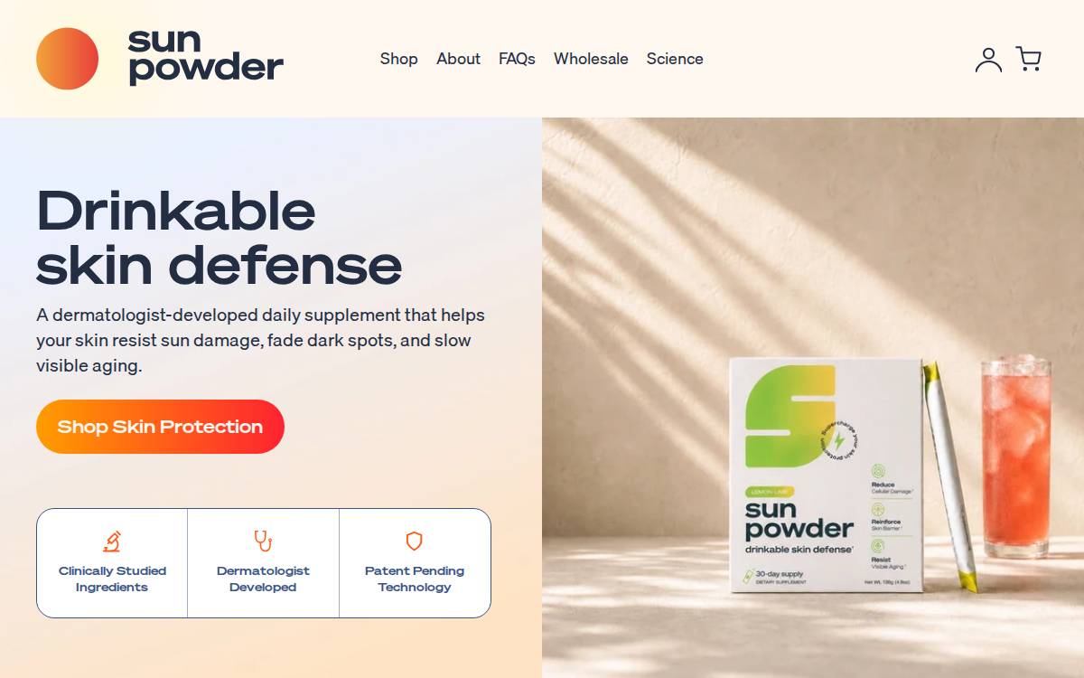 Sun Powder website preview