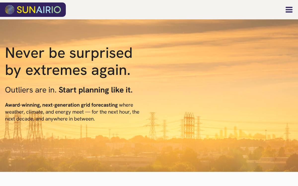 Sunairio website preview
