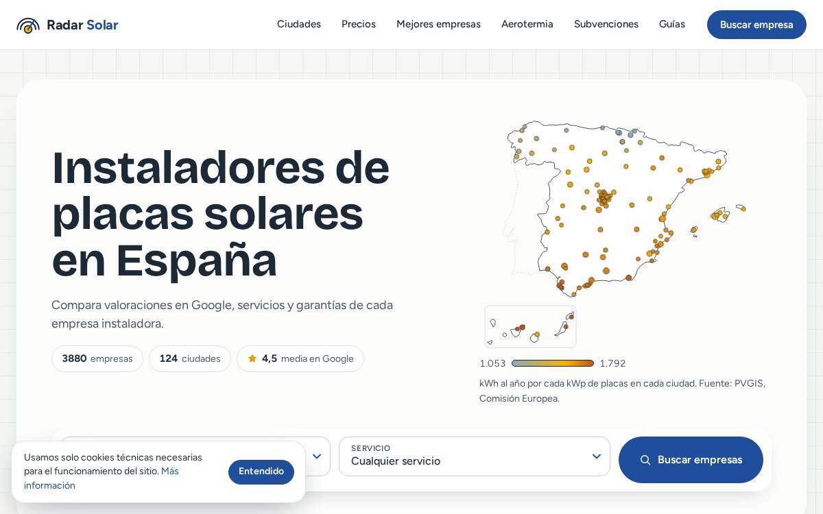Sunalizer website preview