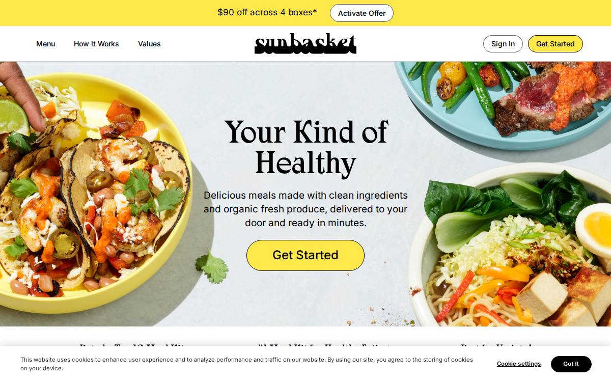 Sun Basket website preview