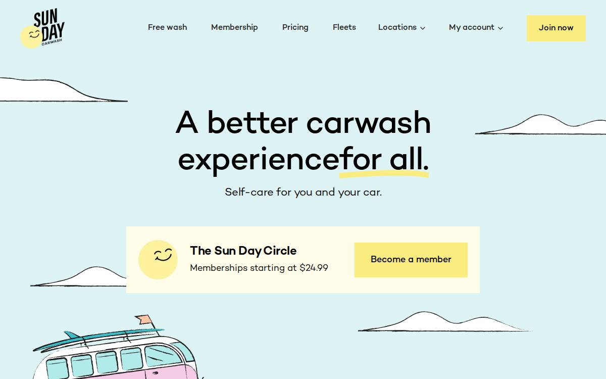Sunday Carwash website preview