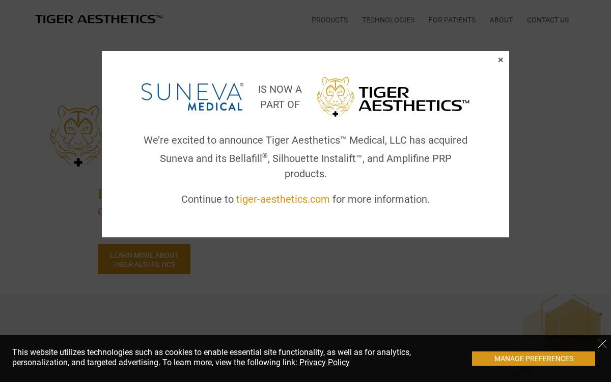 Suneva Medical website preview