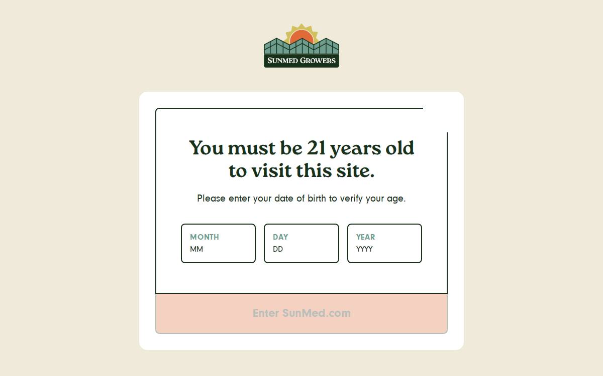 SunMed Growers website preview