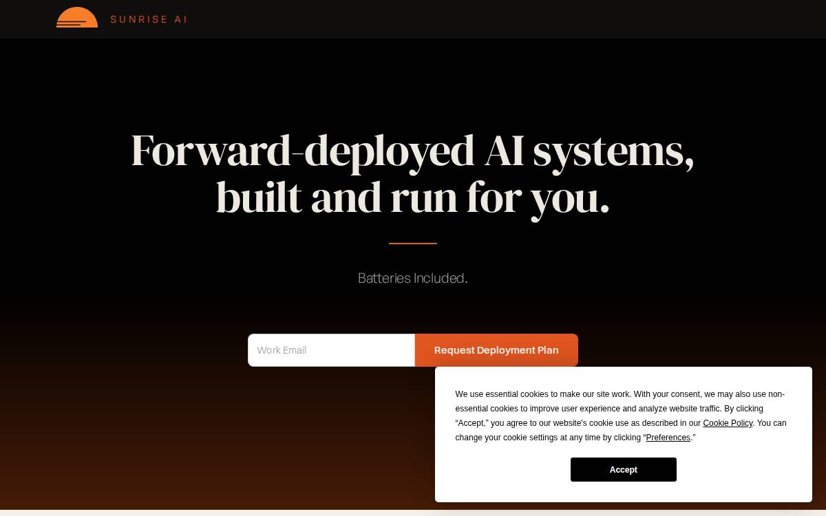 Sunrise website preview