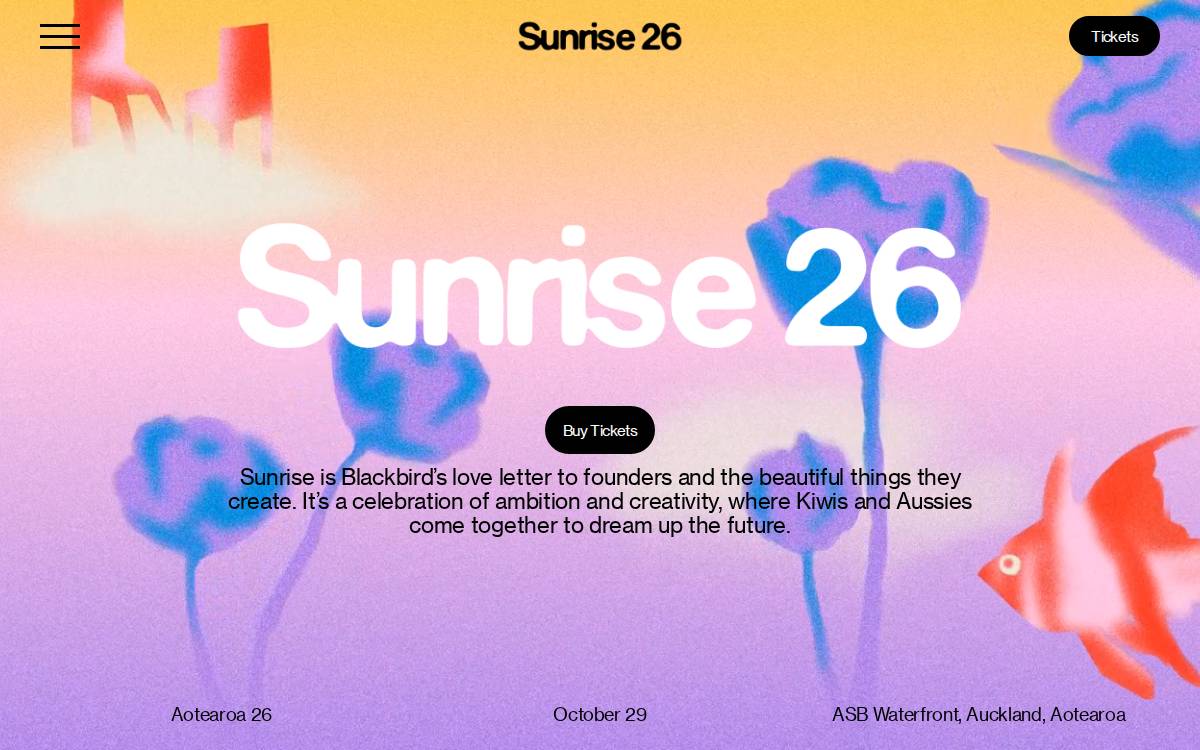 Sunrise Festival website preview
