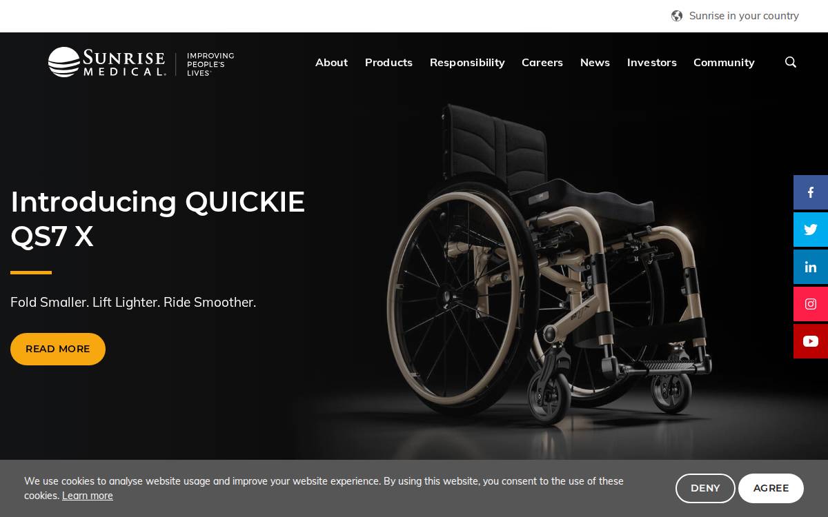 Sunrise Medical website preview