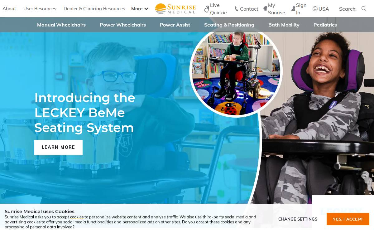 Sunrise Medical website preview
