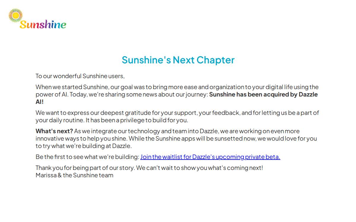 Sunshine website preview