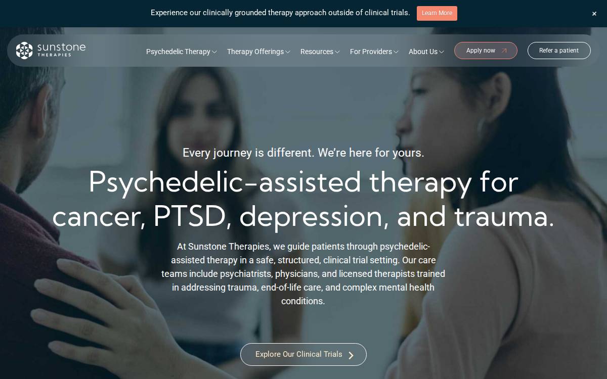 Sunstone Therapies website preview
