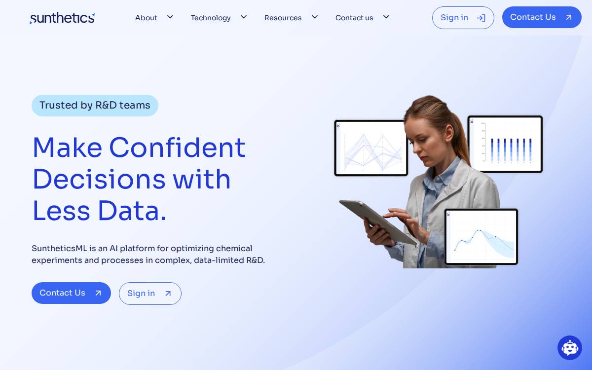 Sunthetics website preview