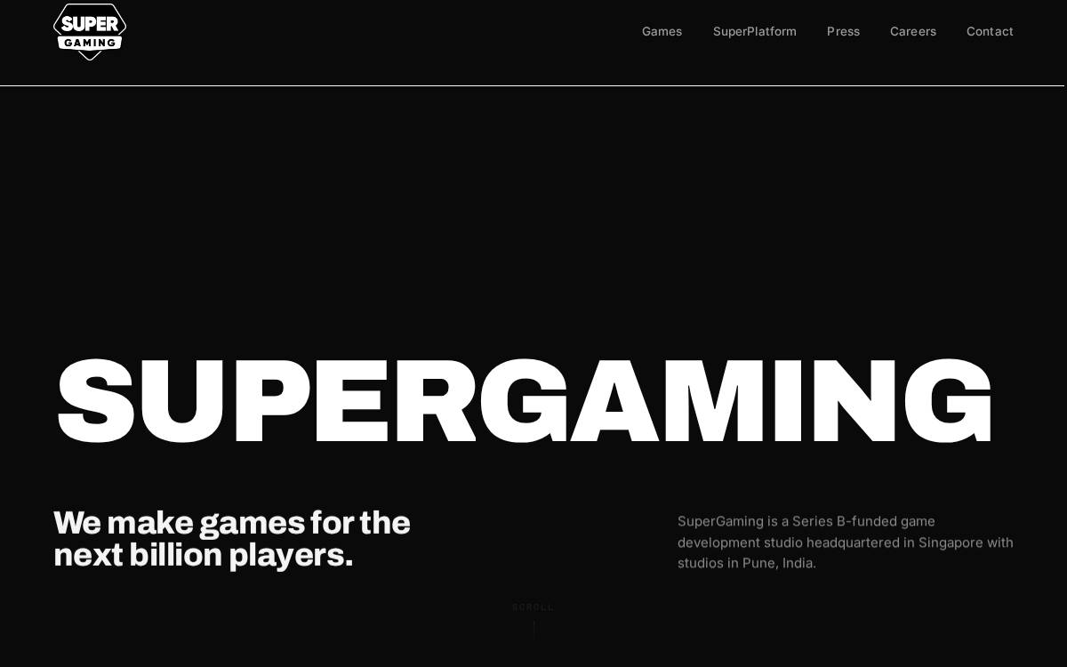 Super Gaming website preview