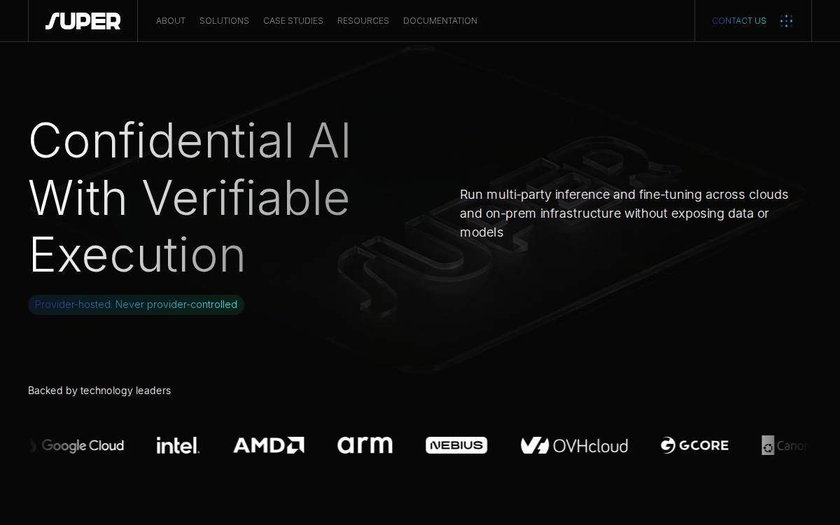 Super Protocol Startup website preview
