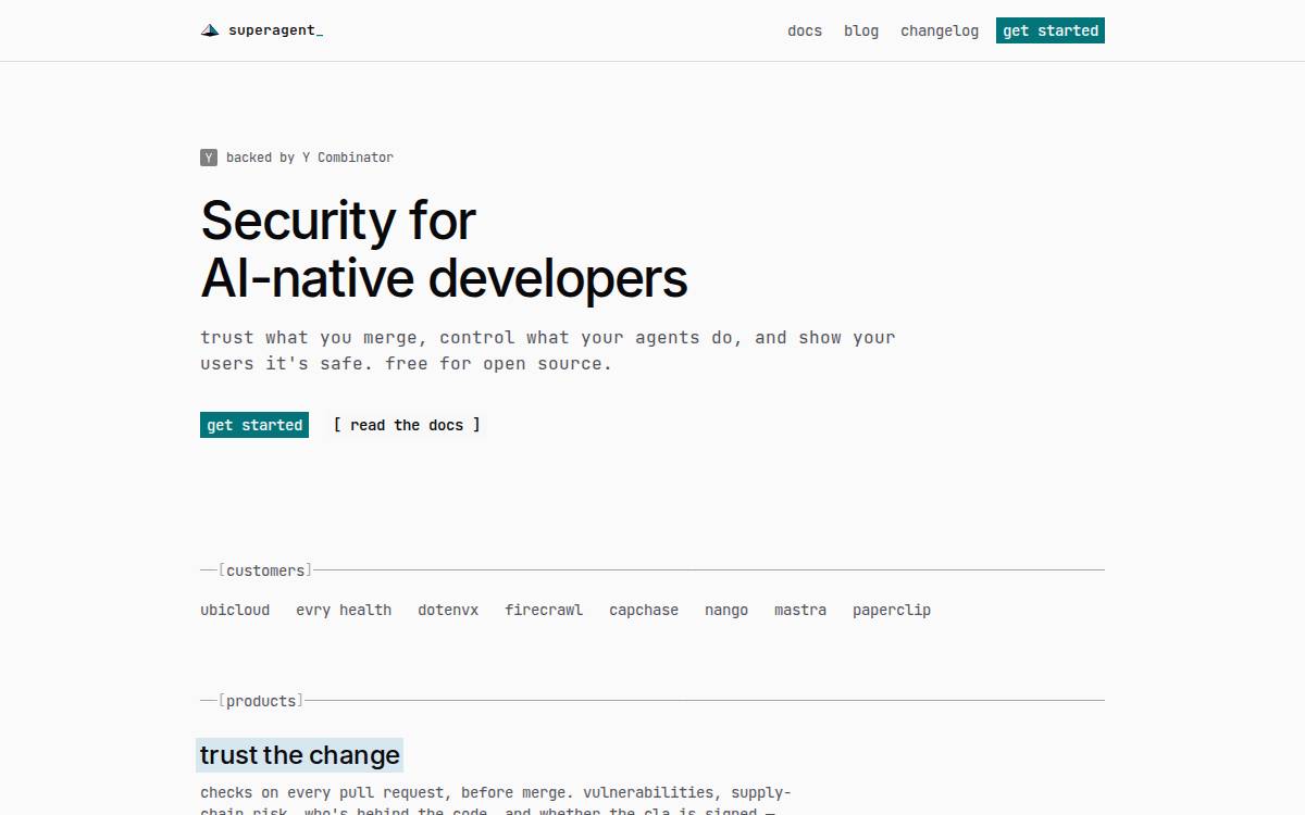 Superagent website preview