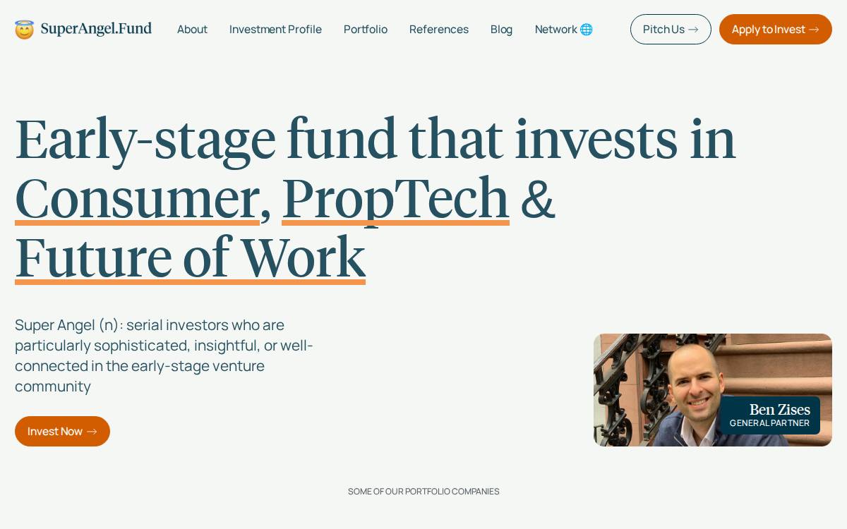 Superangel website preview