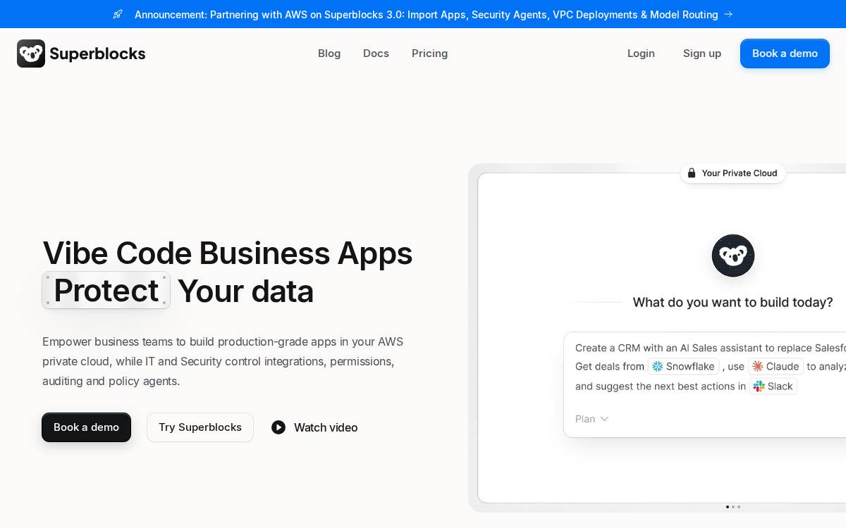 Superblocks website preview