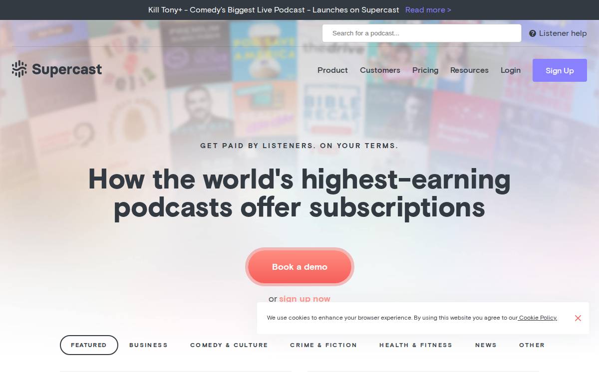 Supercast website preview