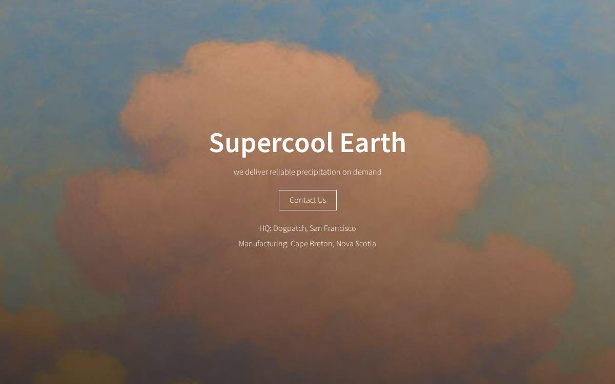 Supercool Earth website preview