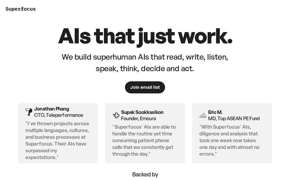 Superfocus website preview