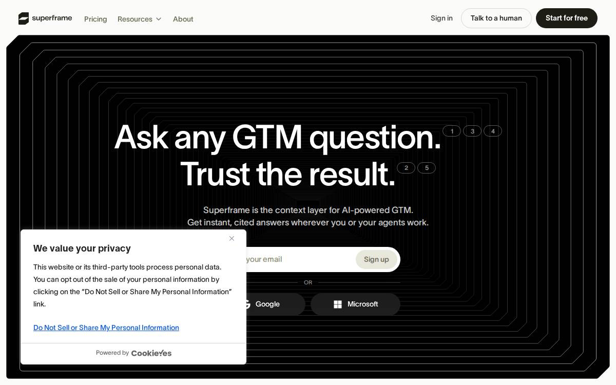 Superframe website preview