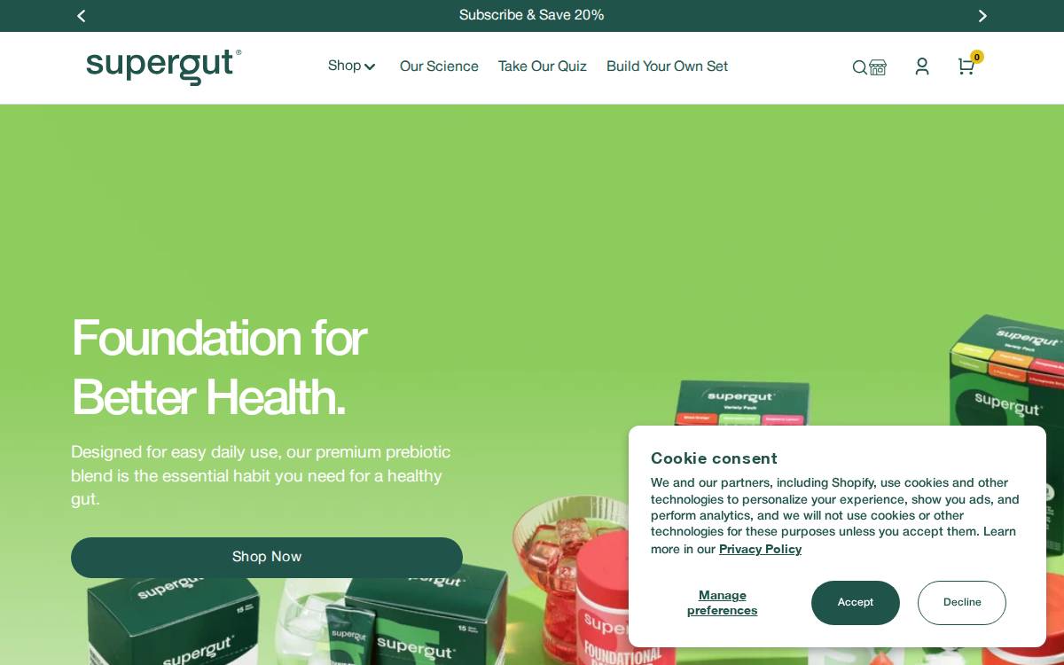 Supergut website preview