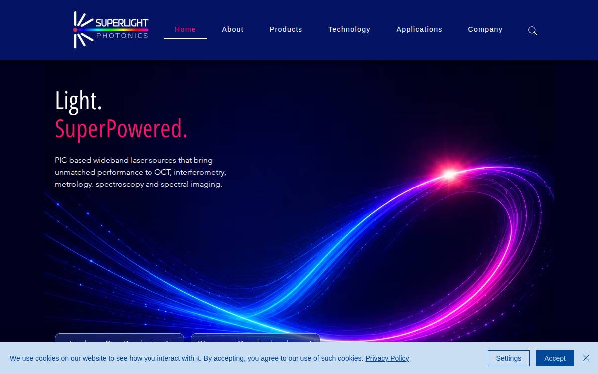 Superlightphotonics website preview