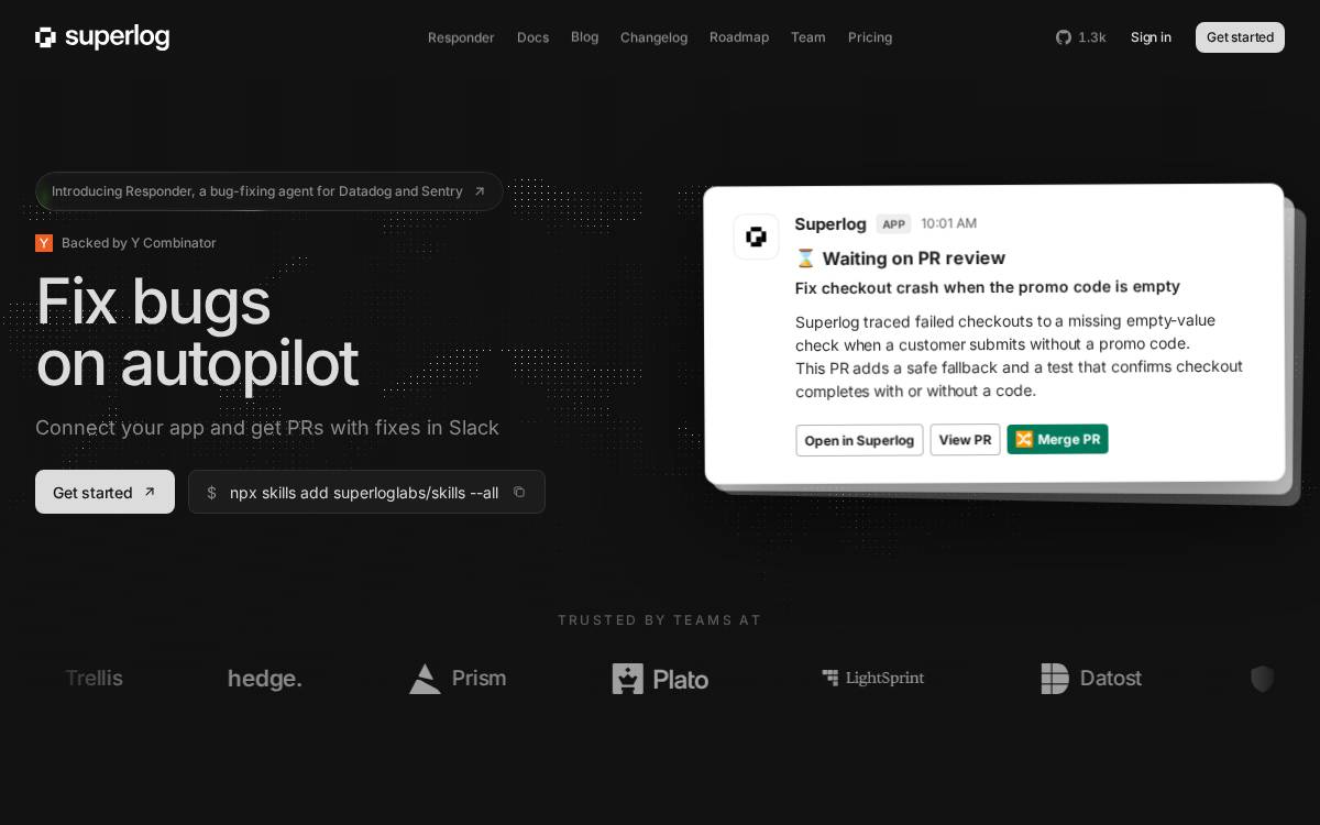 Superlog website preview