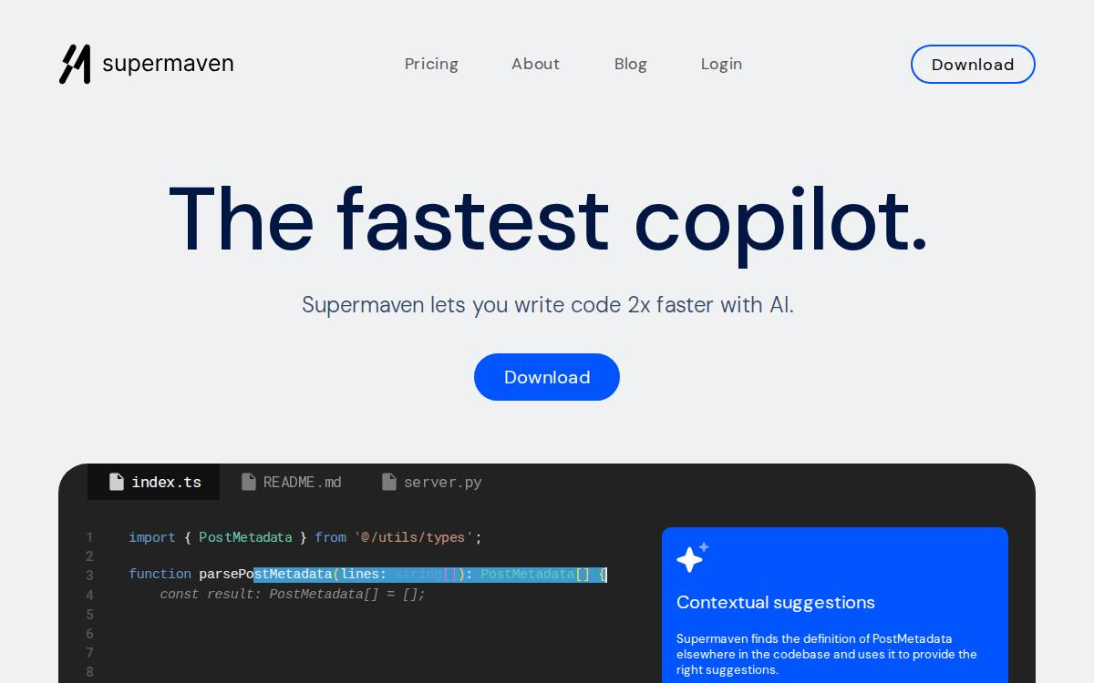 Supermaven website preview