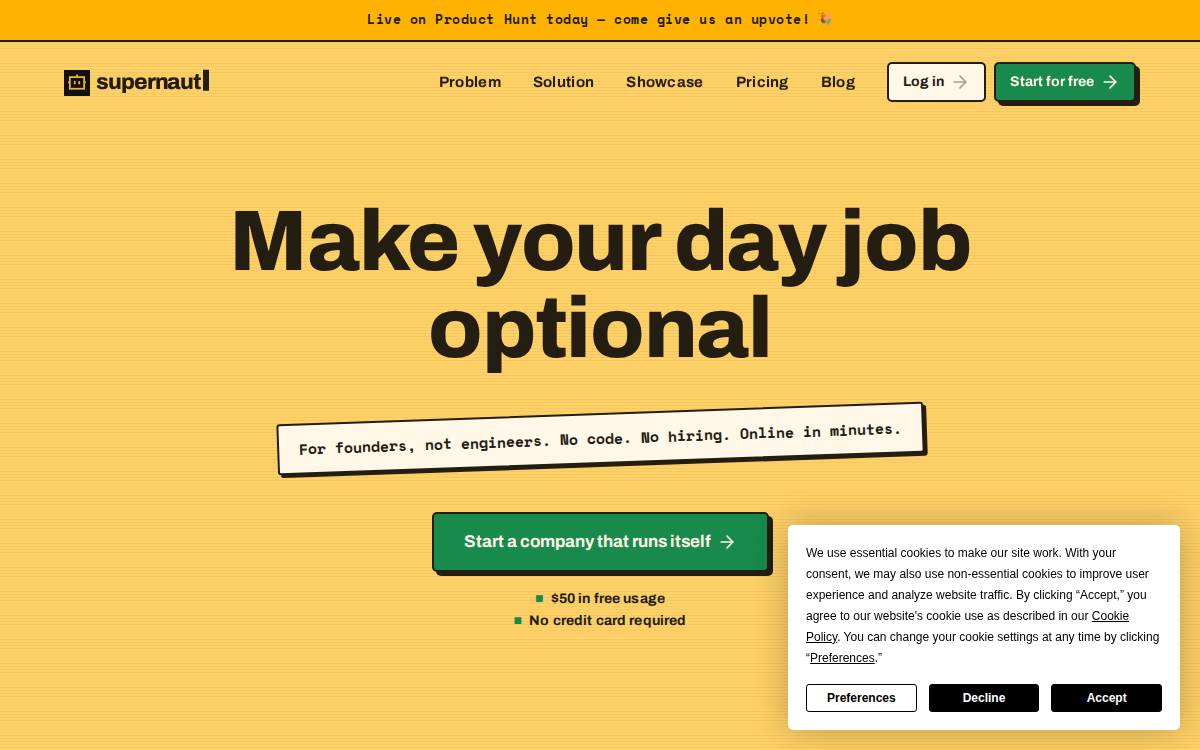 Supernaut website preview