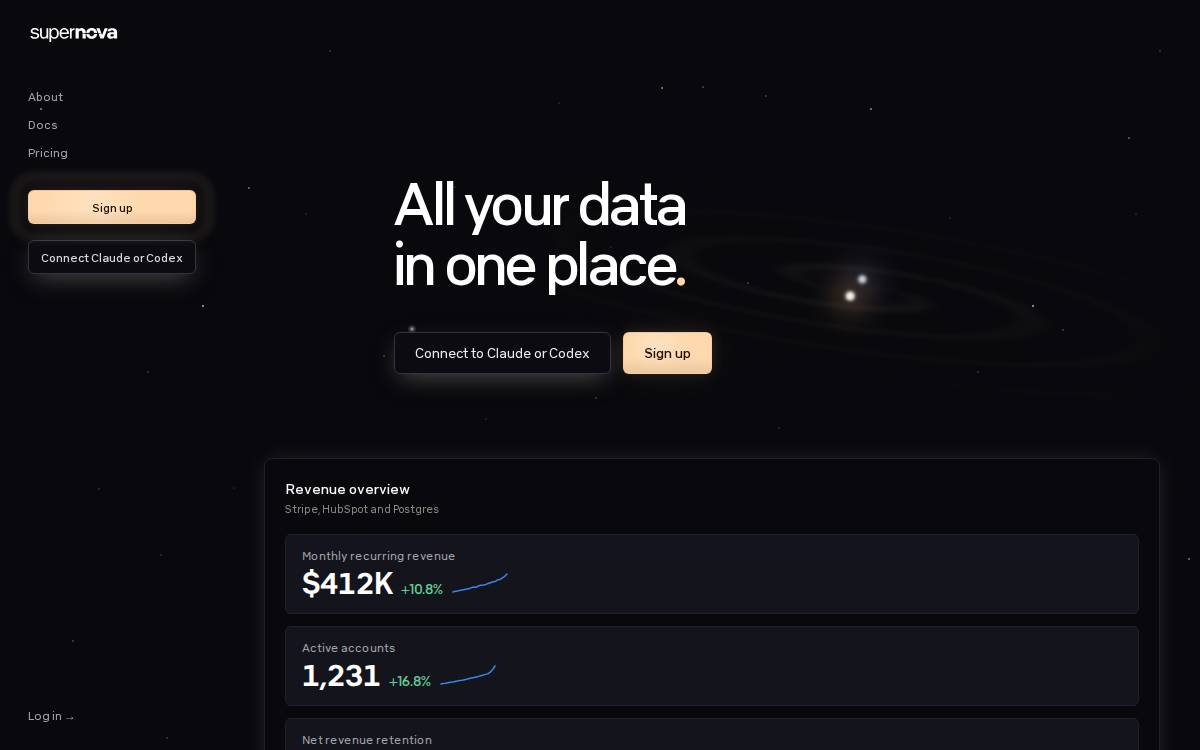 Supernova AI website preview