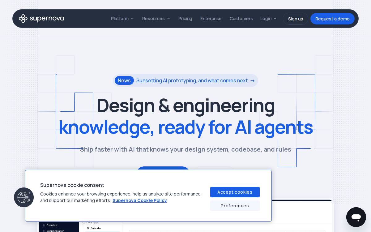 Supernova website preview