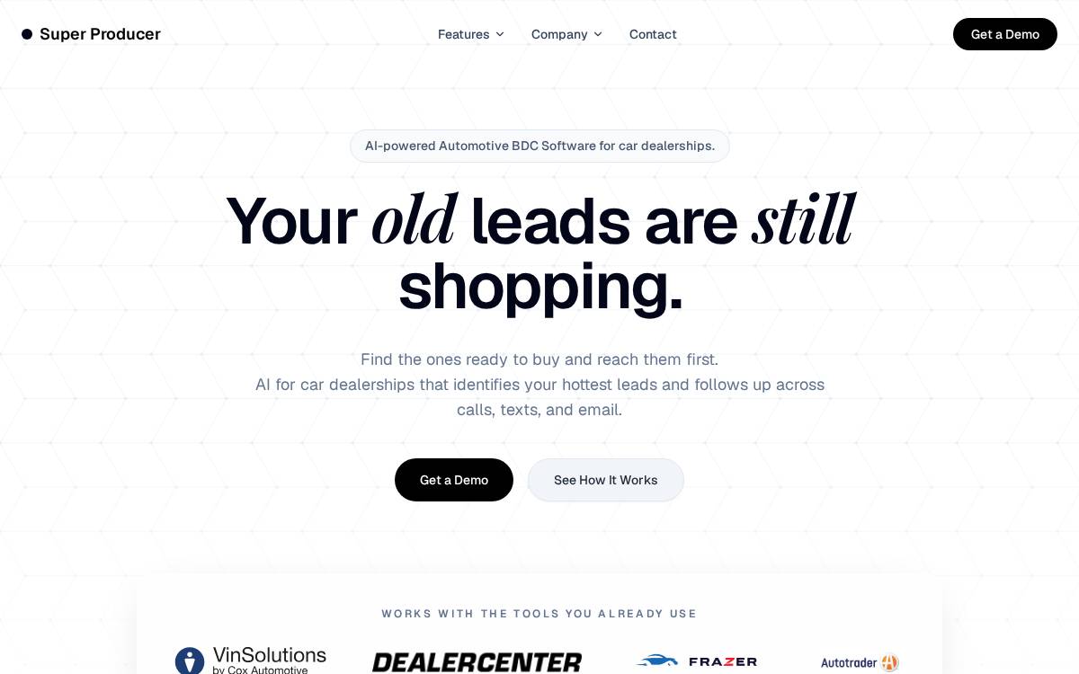Superproducer website preview