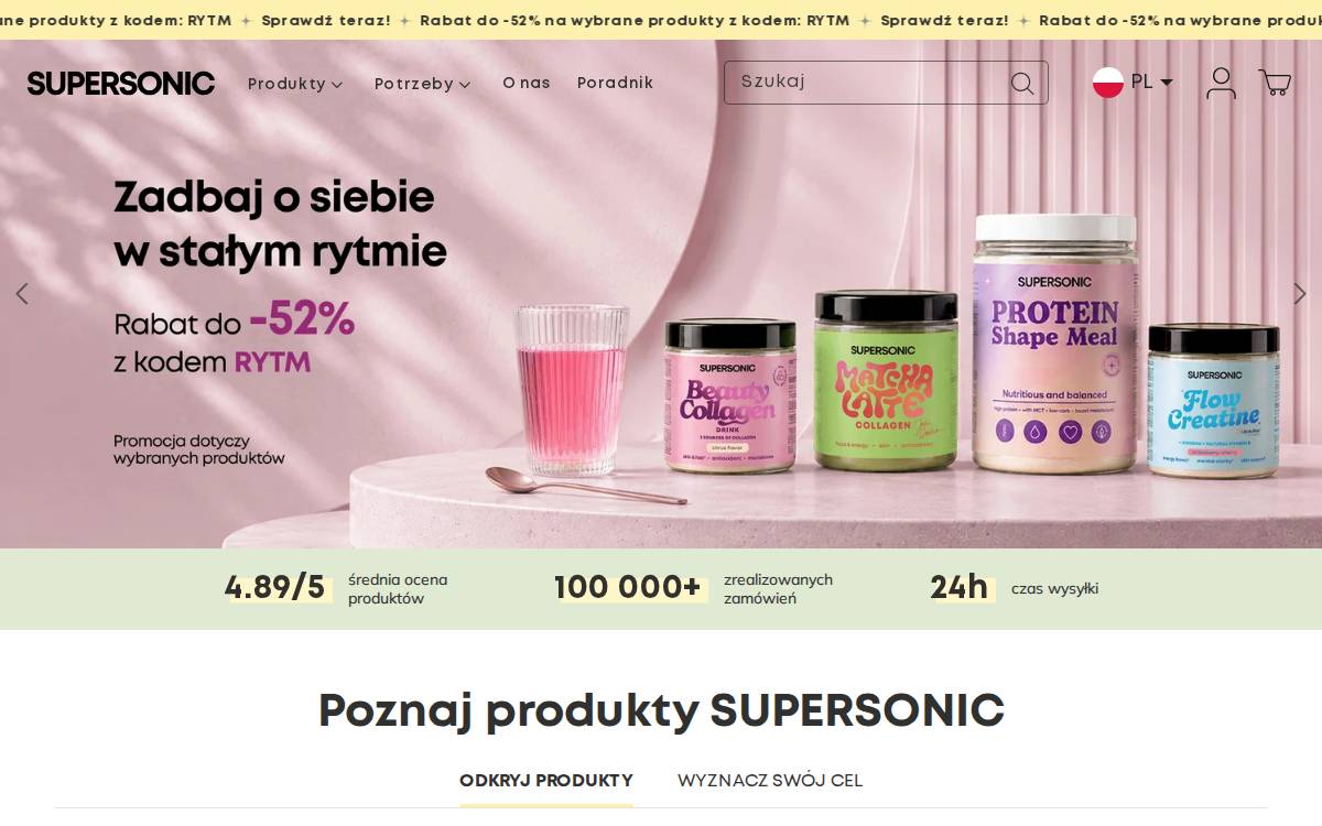 Supersonic Food website preview