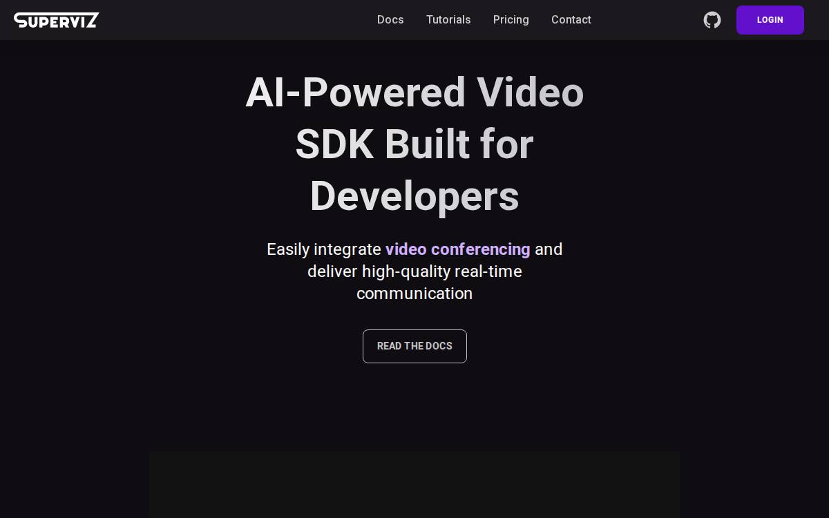 SuperViz website preview