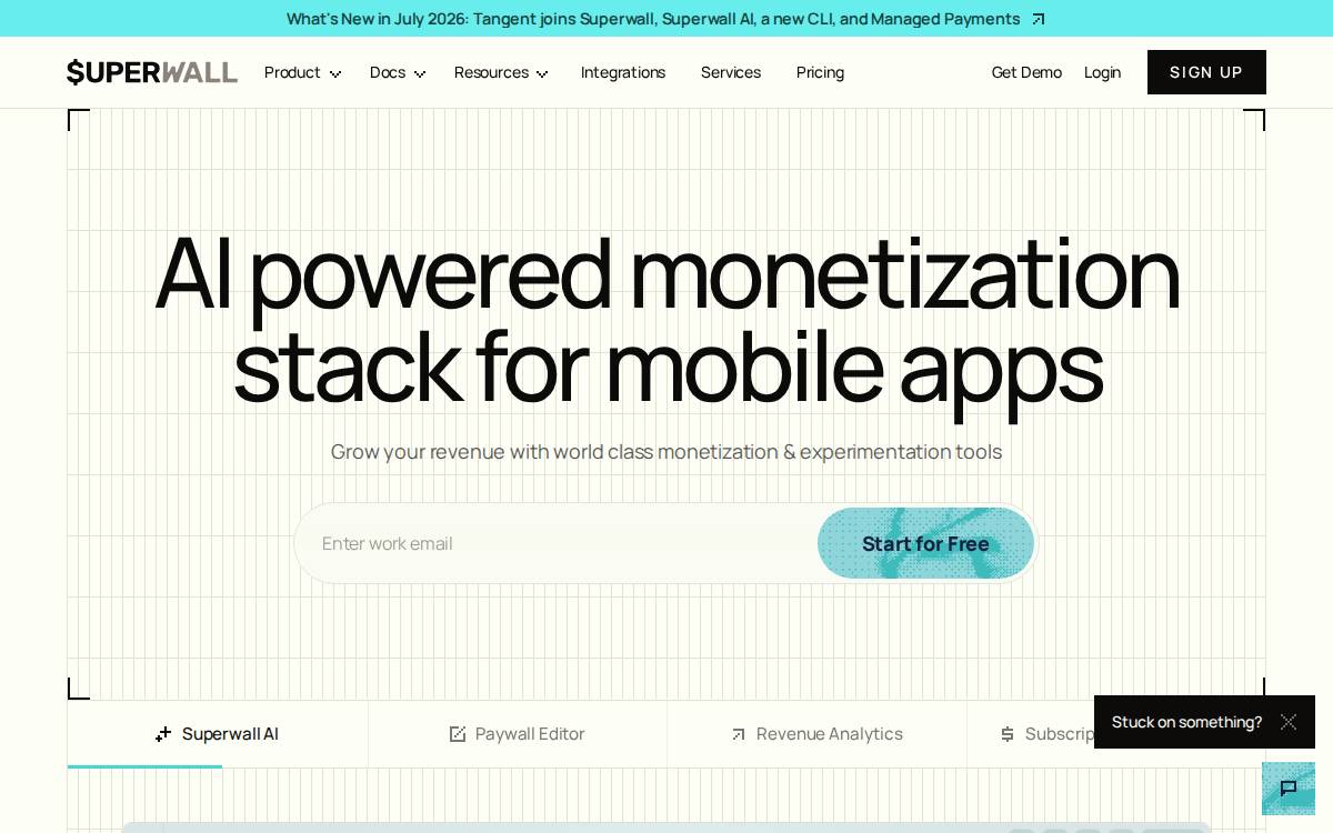 Superwall website preview