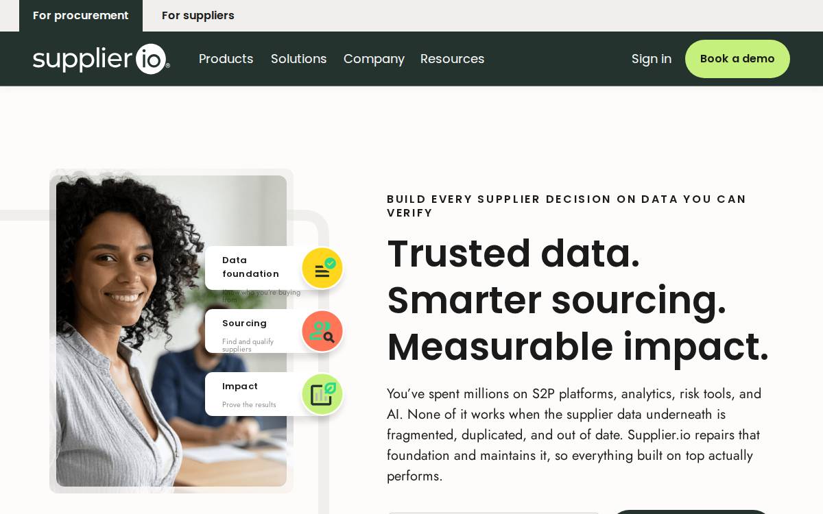 Supplier website preview
