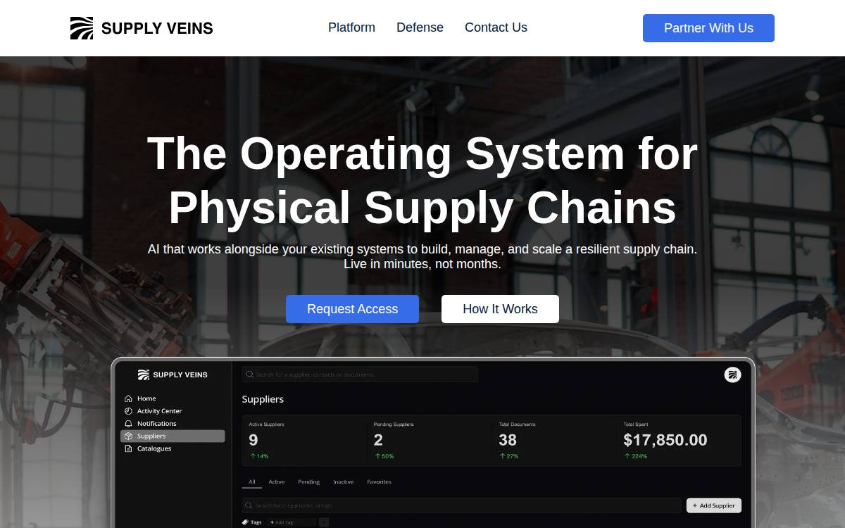 Supply Veins website preview