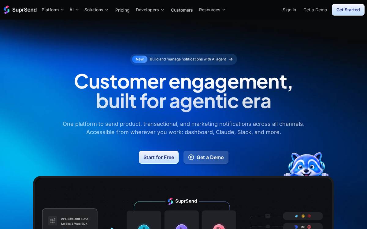 Suprsend website preview